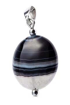 Pendant from polished Agate gemstone cutout Stock Photos