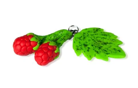 Pendant-raspberry. plastic clay. Stock Photos