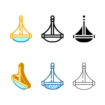 Pendant variations lamp ceiling color icon vector Stock Illustration