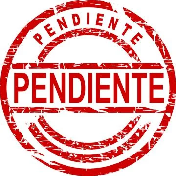 Pendiente red stamp spanish text sticker Stock-Illustration