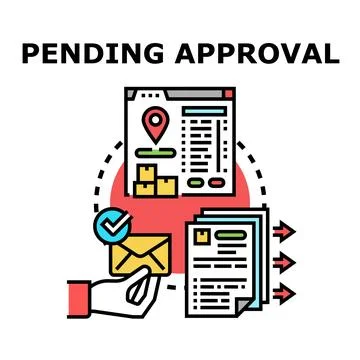 Pending approval concept vector icon illustration Stock Illustration