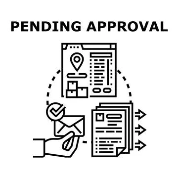 Pending approval concept vector icon illustration Stock Illustration