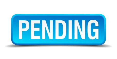 Pending blue 3d realistic square isolated button Stock Illustration