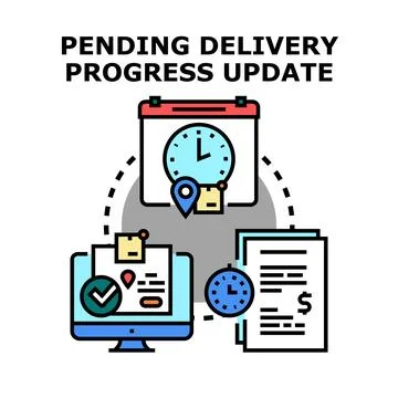 Pending delivery progress update tracking logistics system 库存插图