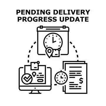 Pending delivery progress update tracking logistics system Stock Illustration