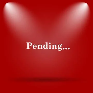 Pending icon. Flat icon on red background.. Illustrazione stock