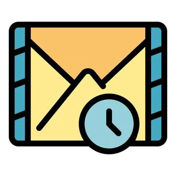 Pending mail envelope representing waiting time for delivery Illustrazione stock