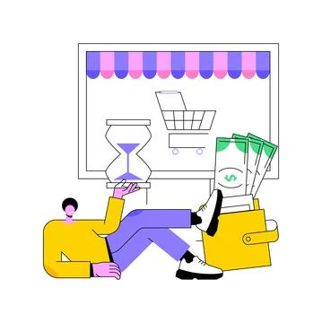 Pending payment abstract concept vector illustration. Stockillustratie