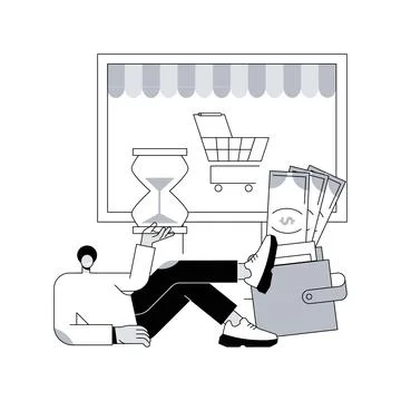 Pending payment abstract concept vector illustration. Stockillustratie