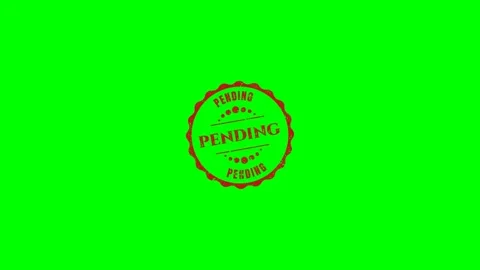Pending Rubber Stamp Green Screen Stock Footage 320276309
