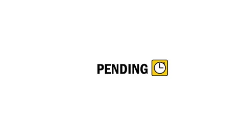 Pending status text with animated clock icon on white background Stock Footage 340636431