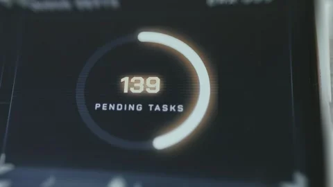 Pending tasks count with a circular progress bar Stock Footage 335486412