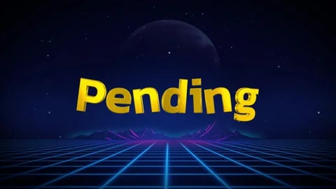 Pending Text in Gold 3D Letters on Retro Synthwave Background Stock-Footage 341735956