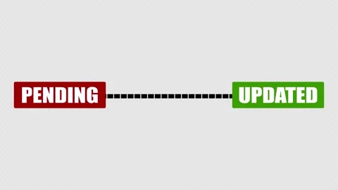 Pending to Updated status animation Stock Footage 335895266