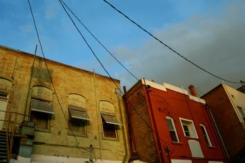 Pendleton Buildings at Sunset 스톡 사진