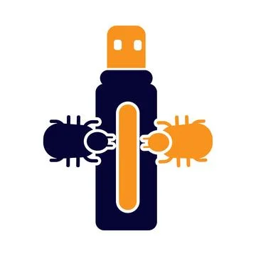Pendrive, bug, virus, usb, flash, computer drive, computer bug virus on usb.. 스톡 일러스트
