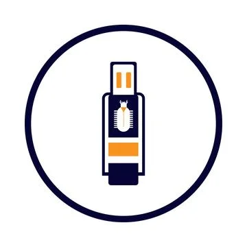 Pendrive, bug, virus, usb, flash, computer drive, computer bug virus on usb.. 스톡 일러스트