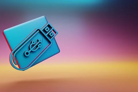 Pendrive Device icon. Beautiful Blue Pendrive Device symbol icons on multicol Stock Illustration