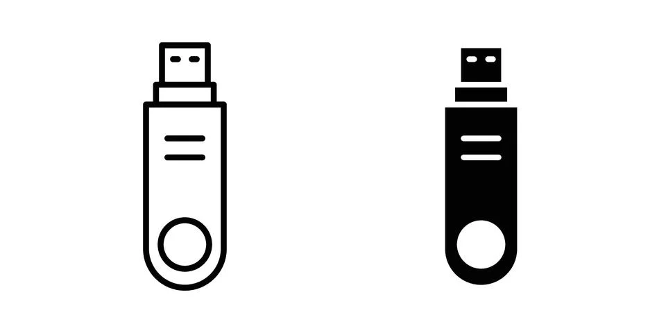 Pendrive icon set modern line and solid style collection. Stock-Illustration