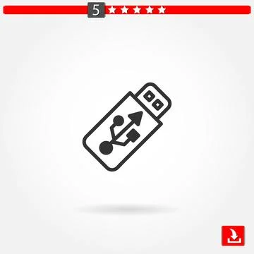 Pendrive vector icon Stock Illustration