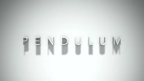 Pendulum 3D title animation with shadows on a white background Stock Footage 297381968