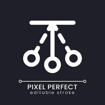 Pendulum animation pixel perfect white linear ui icon for dark theme Stock Illustration