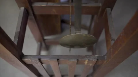 Pendulum antique clock swing Stock Footage 341636856