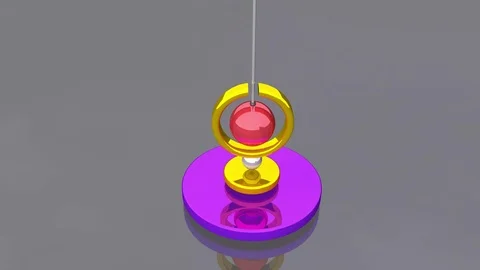 Pendulum back and forth movement of sphere on a glassy colorful background Stock Footage 122222980