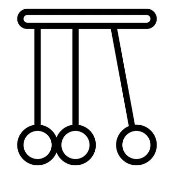 Pendulum balls icon, outline style Stock Illustration