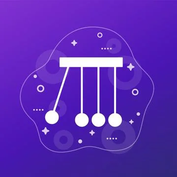 Pendulum with balls icon, vector Stock Illustration