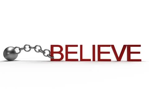 Pendulum chain believe in your self red orange pink color text font word sy.. Stock Illustration