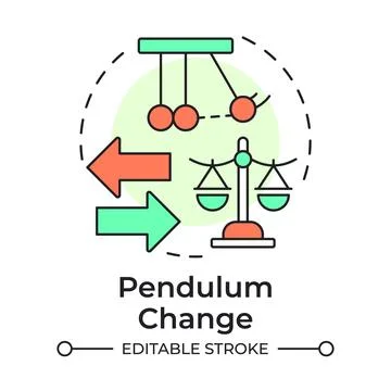 Pendulum change multi color concept icon Stock Illustration
