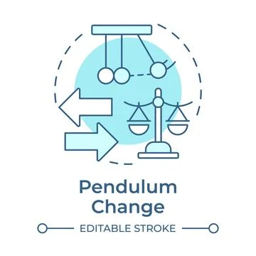 Pendulum change soft blue concept icon Stock Illustration