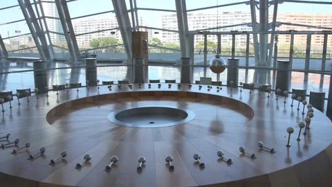 Pendulum to the city of arts and science Stock Footage 137955918