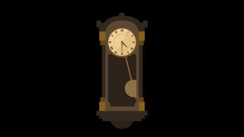Pendulum clock Alpha Channel Stock Footage 102494432