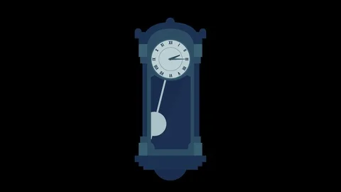 Pendulum clock Blue Alpha Channel Stock Footage 102494462