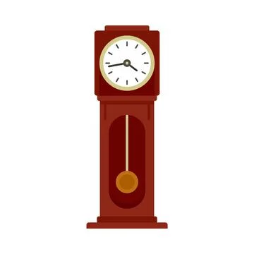 Pendulum clock icon flat isolated vector 스톡 일러스트