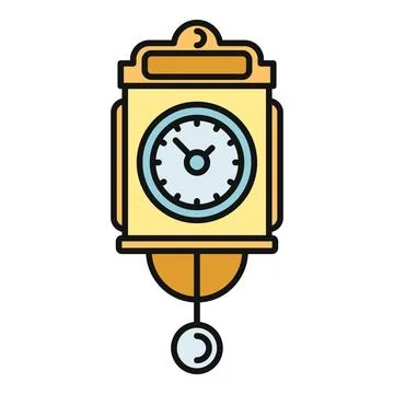 Pendulum clock icon symbolizing time and traditional horology Stock Illustration