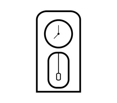 Pendulum clock icon on white background Stock Illustration