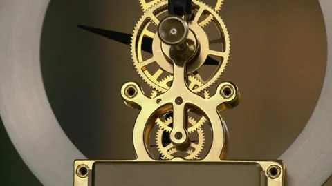 Pendulum Clock Mechanism Stock Footage 254365489
