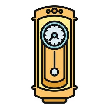 Pendulum clock showing concept of time measuring Stock Illustration