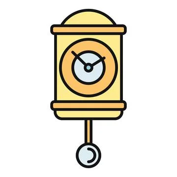 Pendulum clock showing time passing and measurement Stock Illustration