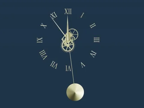 Pendulum clock with visible gear 库存影片 10711918