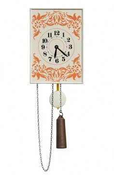 Pendulum clock with weights Stock Photos