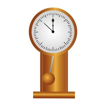 Pendulum clock on white background Stock Illustration
