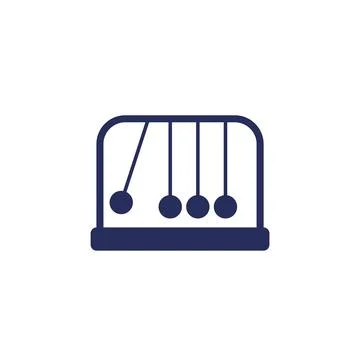 Pendulum, cradle with balls icon on white Stock Illustration
