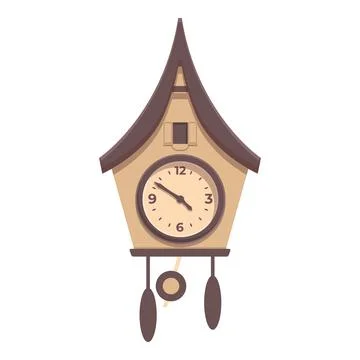 Pendulum Cuckoo Clock icon cartoon vector. Old watch Illustrazione stock