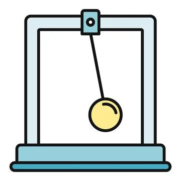 Pendulum demonstrating physical principles of motion and oscillation Stock Illustration