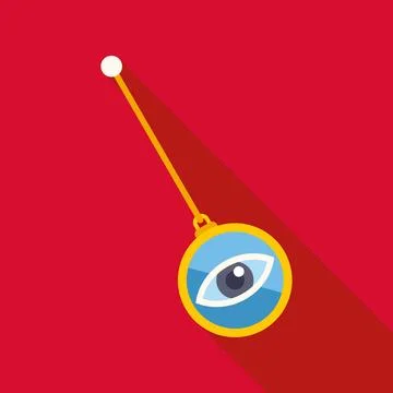 Pendulum eye hypnotizing, mind control flat design vector 스톡 일러스트