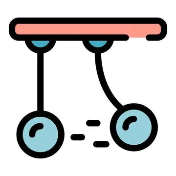 Pendulum gravity experiment icon color outline vector Illustrazione stock